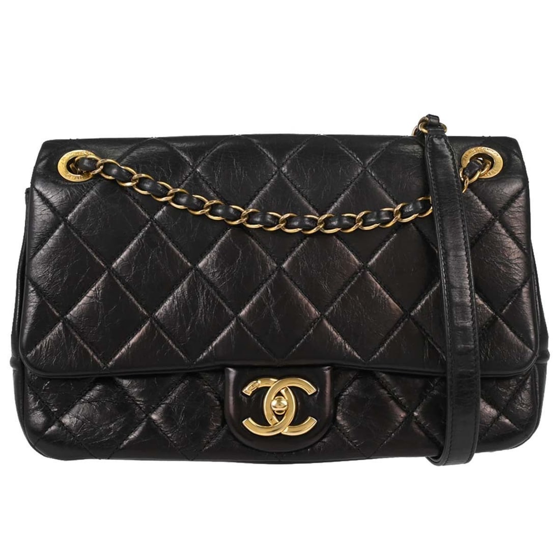 CHANEL Paris-Salzburg black calfskin medium shoulder flap bag: CHANEL Paris-Salzburg black calfskin medium shoulder flap bag Chanel Paris-Salzburg single flap shoulder bag in black calfskin with a canvas lining and inner pocket storage. This medium shoulder bag i