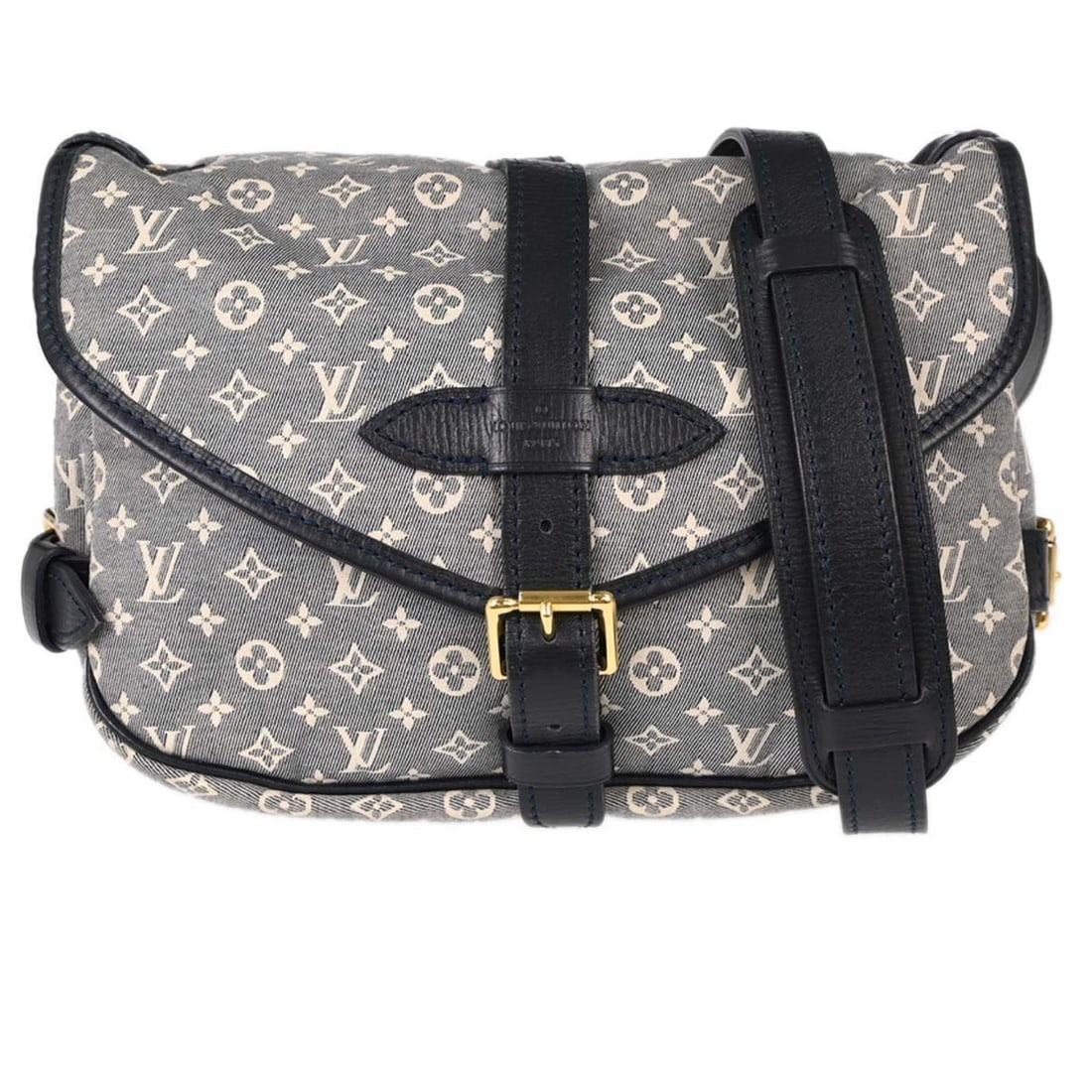 Louis Vuitton Saumur PM Crossbody Bag Gray Monogram Idylle M40666: Louis Vuitton Saumur PM Crossbody Bag Gray Monogram Idylle M40666 Louis Vuitton Saumur PM shoulder bag in gray Monogram Idylle canvas with leather trim. This small crossbody style features a buckle cl