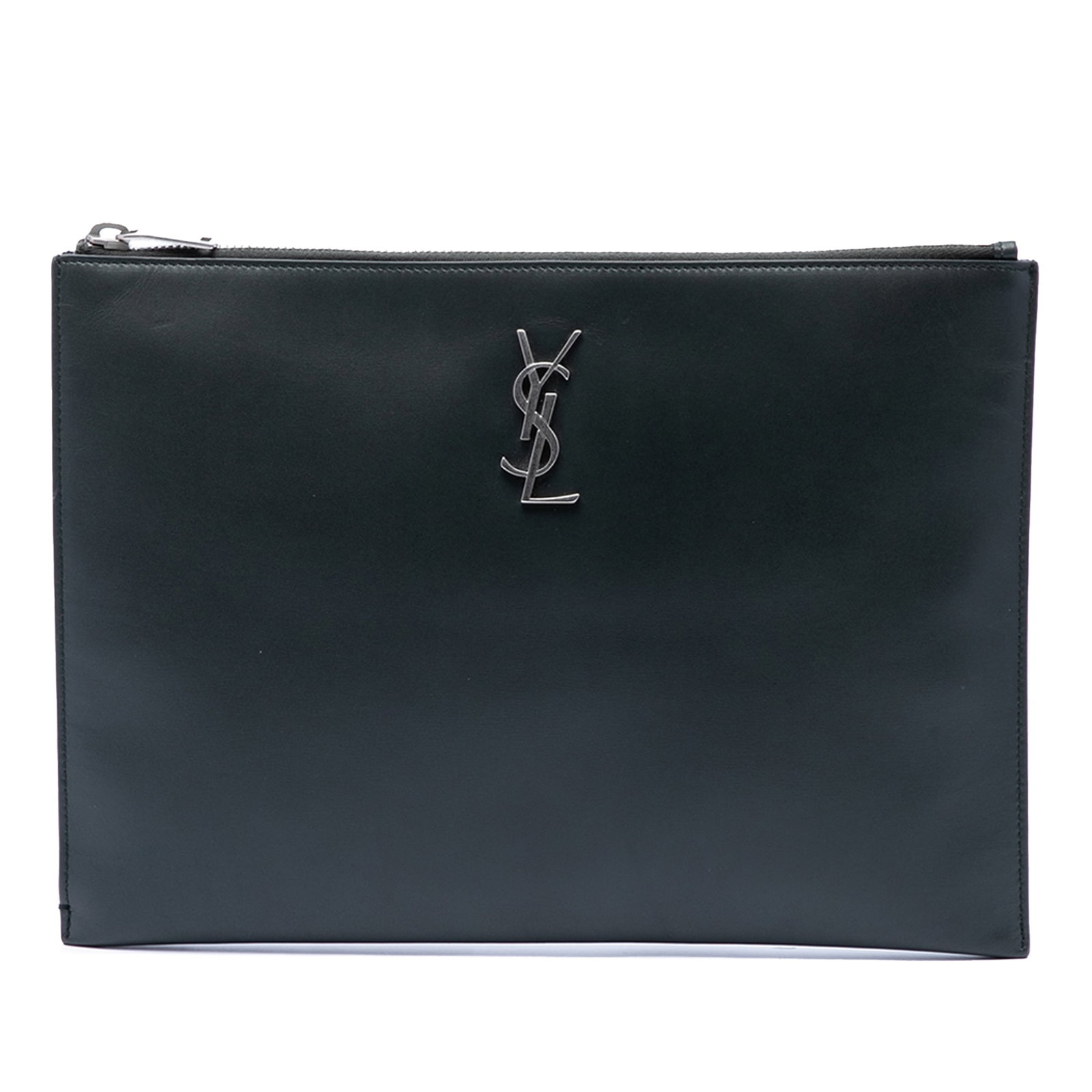 Blue Leather Zip Clutch Saint Laurent Monogram iPad Case (1 of 6)