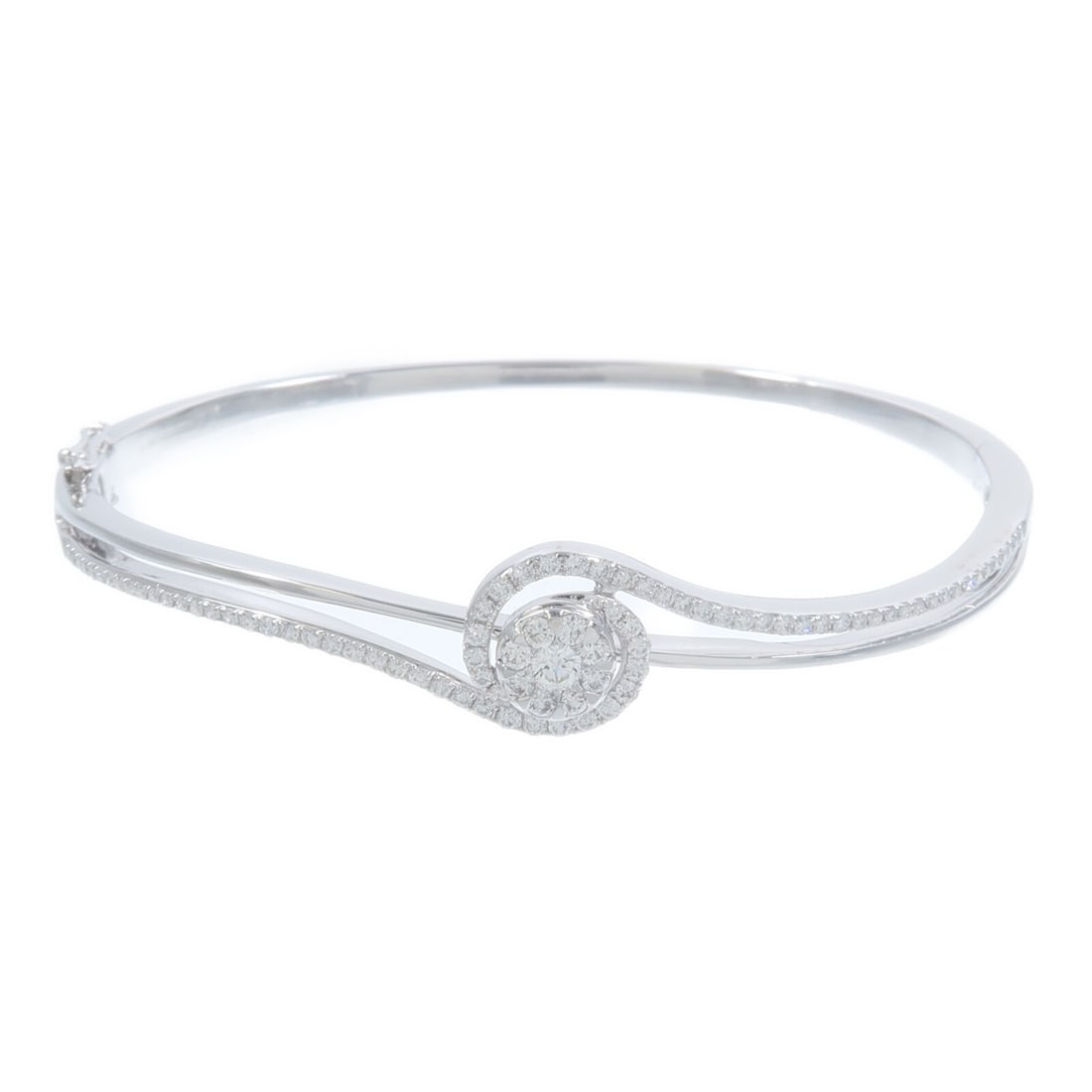 18K White Gold Diamond Bangle Bracelet for Women (1 of 9)