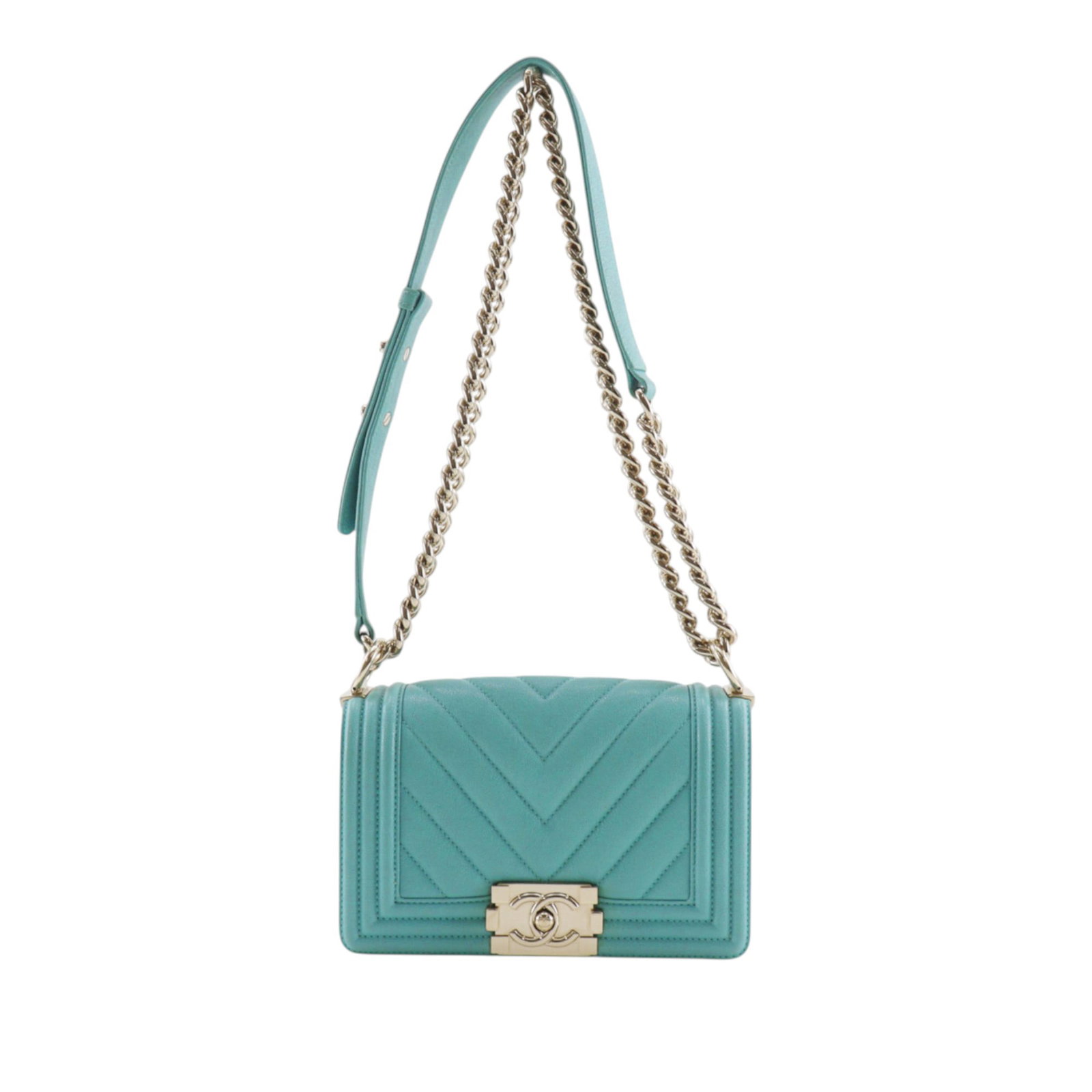Chanel Boy Flap Small Chevron Caviar Leather Bag Blue: Chanel Boy Flap Small Chevron Caviar Leather Bag Blue A Chanel Small Boy Flap bag crafted in blue chevron quilted caviar leather. It features a curb chain strap with a leather guard, a front flap with