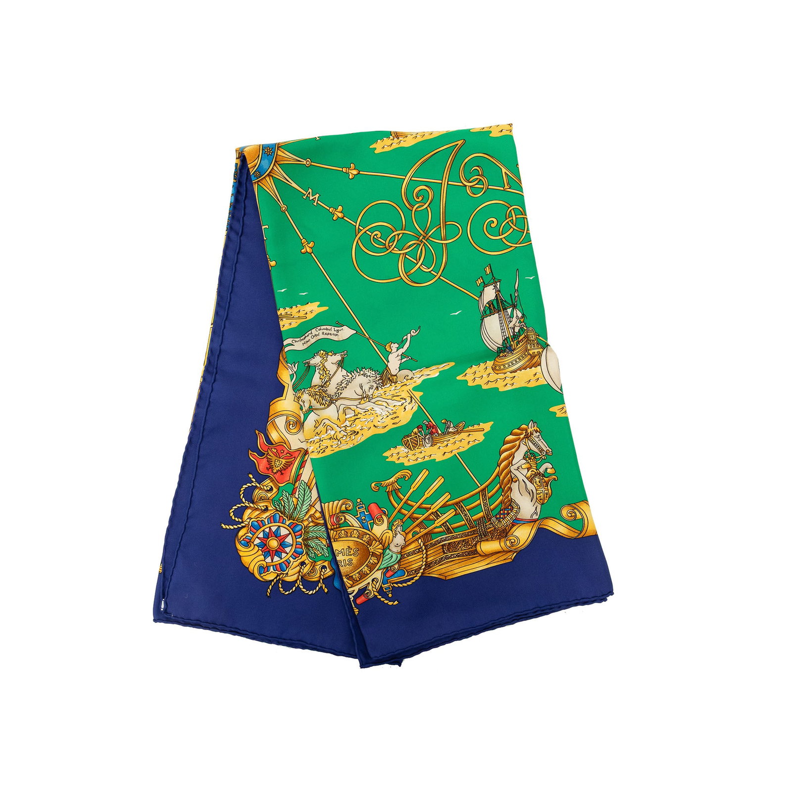 Hermes Voiles de Lumiere 90 Silk Scarf Green (1 of 9)