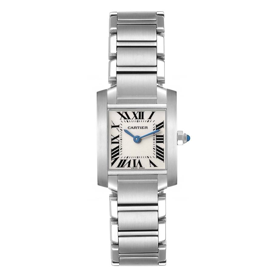 Cartier Tank Francaise Ladies Watch Silver Dial Steel Bracelet Ref 2384 W51008Q3: Cartier Tank Francaise Ladies Watch Silver Dial Steel Bracelet Ref 2384 W51008Q3 Cartier Tank Francaise ladies wristwatch featuring a silver dial, smooth bezel, and stainless steel bracelet. Reference