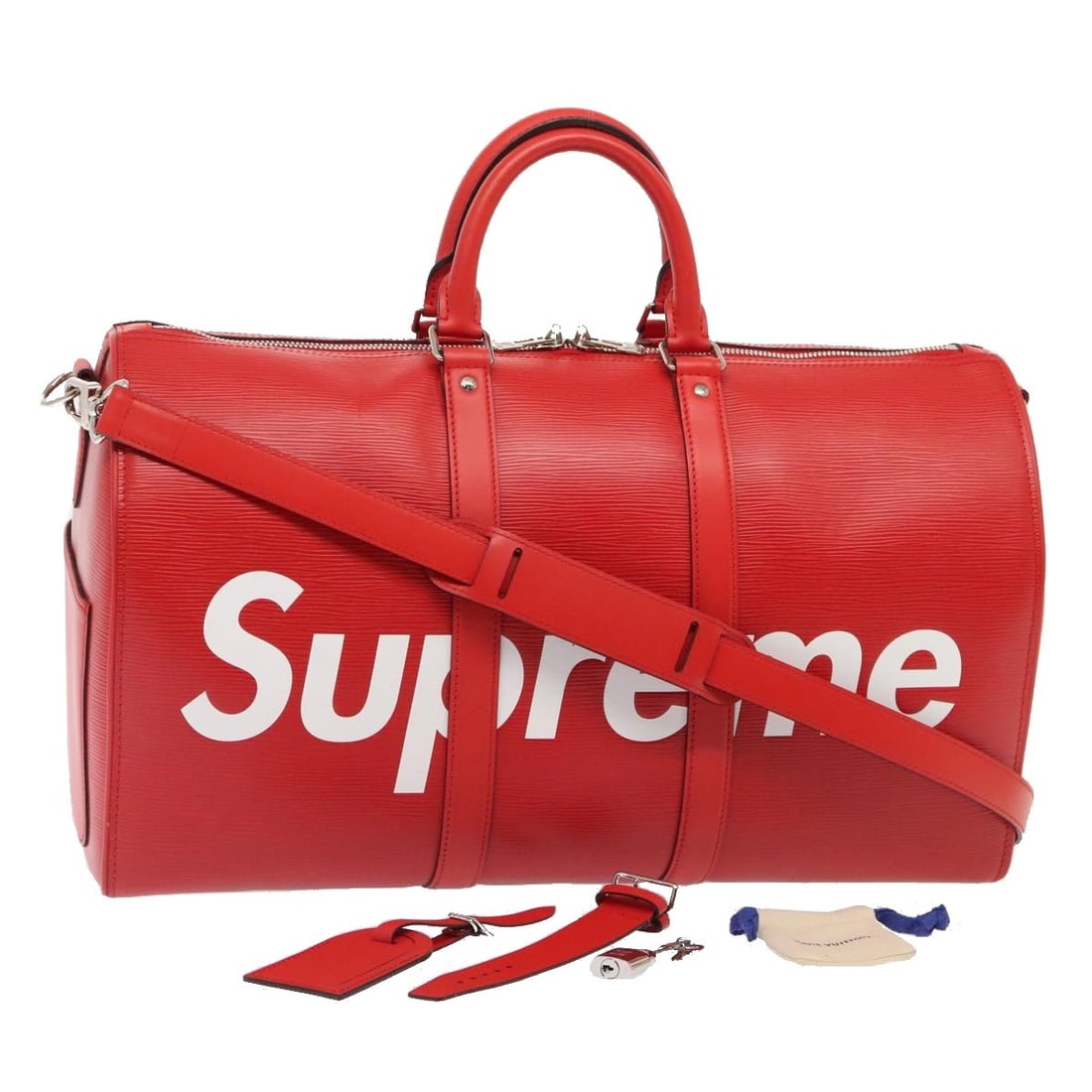 Louis Vuitton Supreme Keepall 45 Bandouliere Boston Bag Epi Leather M53419 (1 of 18)