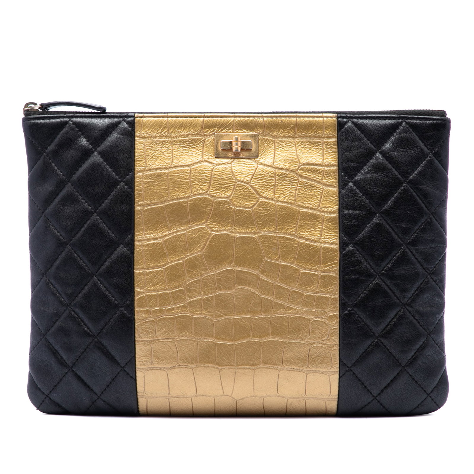 Chanel Reissue 2.55 leather clutch with quilted embossed finish (1 of 6)