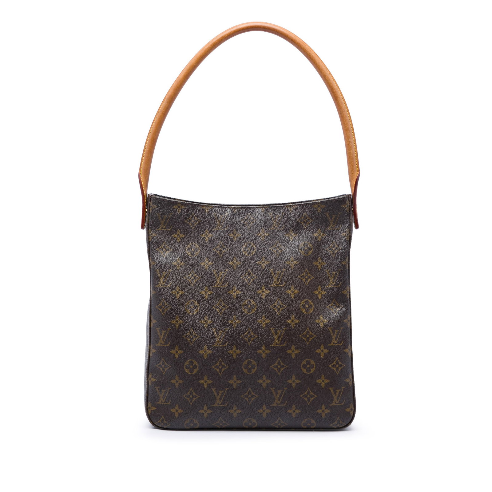Louis Vuitton Looping GM Monogram Shoulder Bag: Louis Vuitton Looping GM Monogram Shoulder Bag The Louis Vuitton Monogram Looping GM is a shoulder bag crafted with a monogram canvas body and a rolled vachetta leather shoulder strap. It features a t
