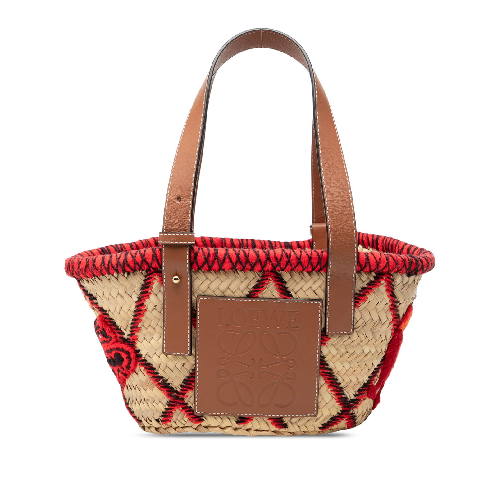 LOEWE Anagram Animal Basket Tote Small Raffia Beige (1 of 6)