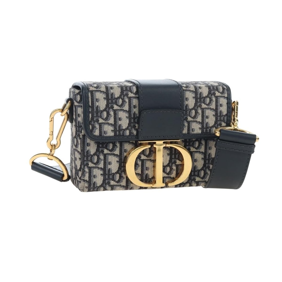 Christian Dior Diorissimo Navy Trotter Canvas Hand Bag Italy: Christian Dior Diorissimo Navy Trotter Canvas Hand Bag Italy Christian Dior Diorissimo handbag in navy and gold Trotter canvas, made in Italy. This women's handbag includes a dust bag and is presented