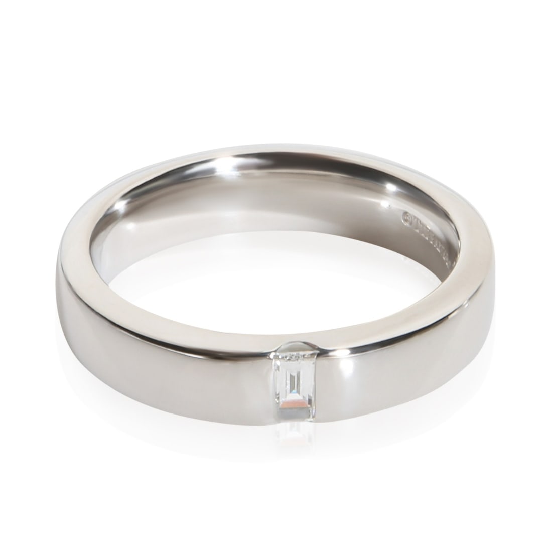 Mens Platinum Diamond Band Ring Tiffany Co Charles Tiffany Size 8: Mens Platinum Diamond Band Ring Tiffany Co Charles Tiffany Size 8 Tiffany & Co. Charles Tiffany men's band crafted in platinum and set with baguette-cut diamonds. This pre-owned ring is a refined band