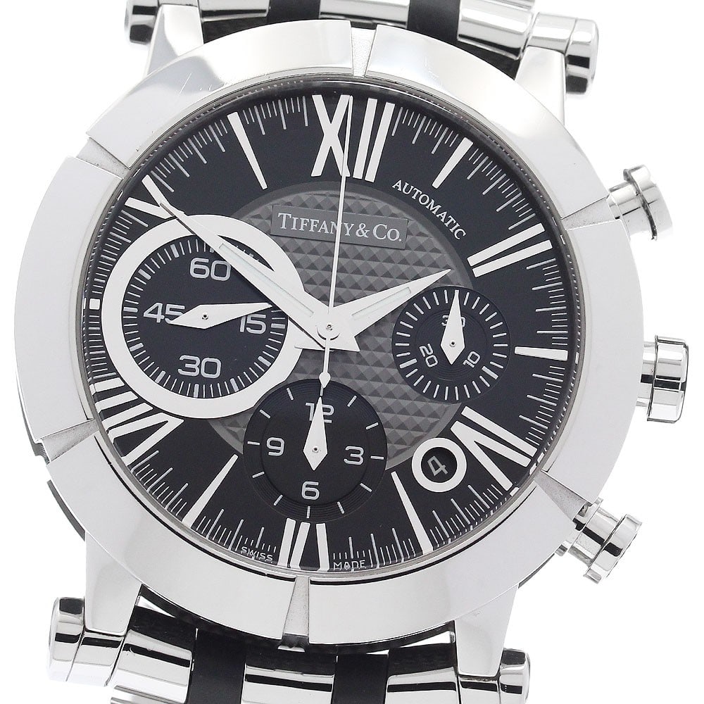 Tiffany Co Atlas Gent Automatic Chronograph Date Mens Watch Z1000.82.12A10A00A: Tiffany Co Atlas Gent Automatic Chronograph Date Mens Watch Z1000.82.12A10A00A Tiffany & Co. Atlas Gent chronograph wristwatch with automatic movement, date display, and small seconds. This men's watc