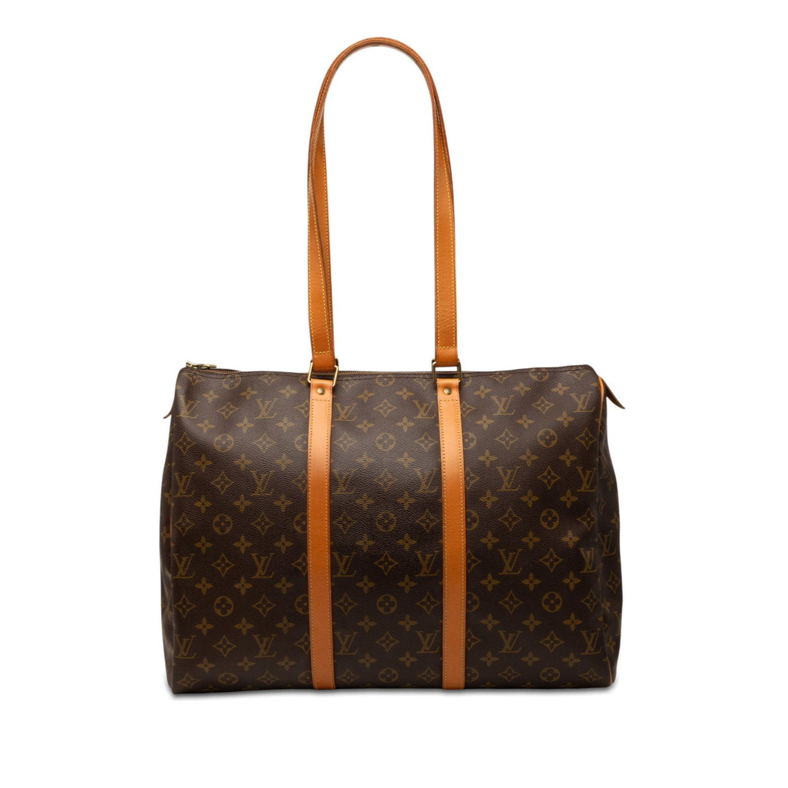 Louis Vuitton Sac Flanerie 45 Monogram Shoulder Bag: Louis Vuitton Sac Flanerie 45 Monogram Shoulder Bag Louis Vuitton Sac Flanerie 45 in Monogram canvas with vachetta leather trim and flat shoulder straps. The bag features a top zip closure and an inte