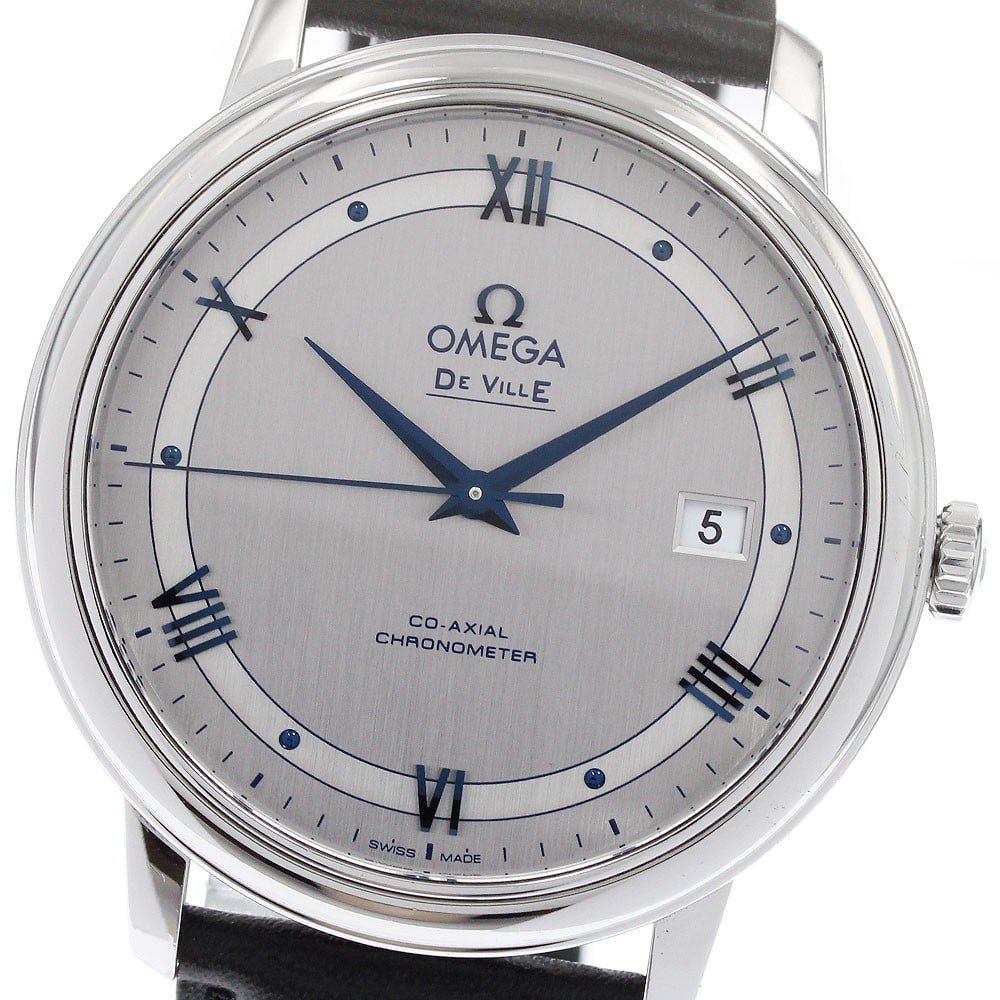 OMEGA De Ville Prestige 424.13.40.20.02.003 Mens Automatic Wristwatch: OMEGA De Ville Prestige 424.13.40.20.02.003 Mens Automatic Wristwatch OMEGA De Ville Prestige Co-Axial automatic men's wristwatch with a silver dial and stainless steel case. This watch features a dat