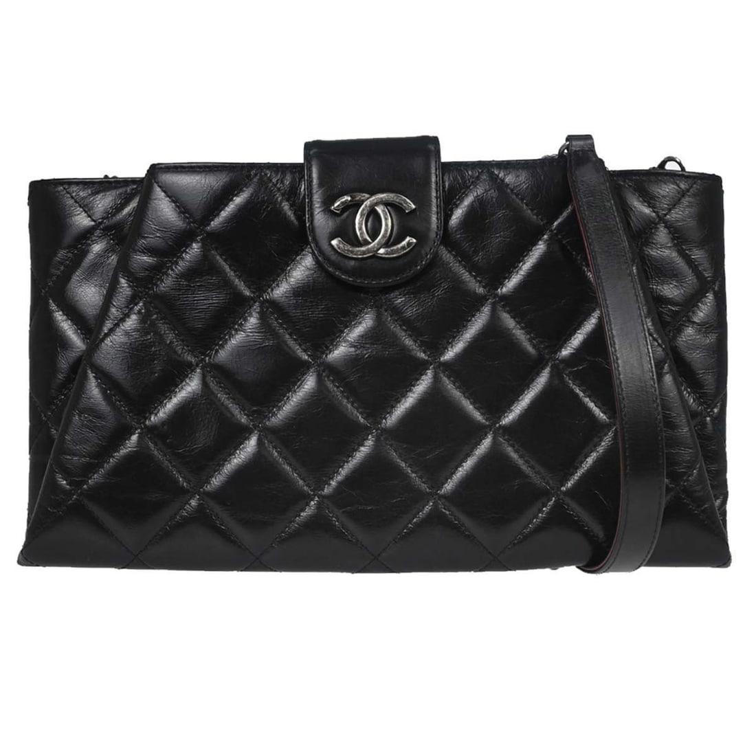 CHANEL Coco Pleats Small Black Glazed Calfskin Shoulder Bag: CHANEL Coco Pleats Small Black Glazed Calfskin Shoulder Bag Chanel Coco Pleats shoulder bag in black glazed calfskin leather with a zip closure and shoulder strap. Made in Italy, this women's small sh