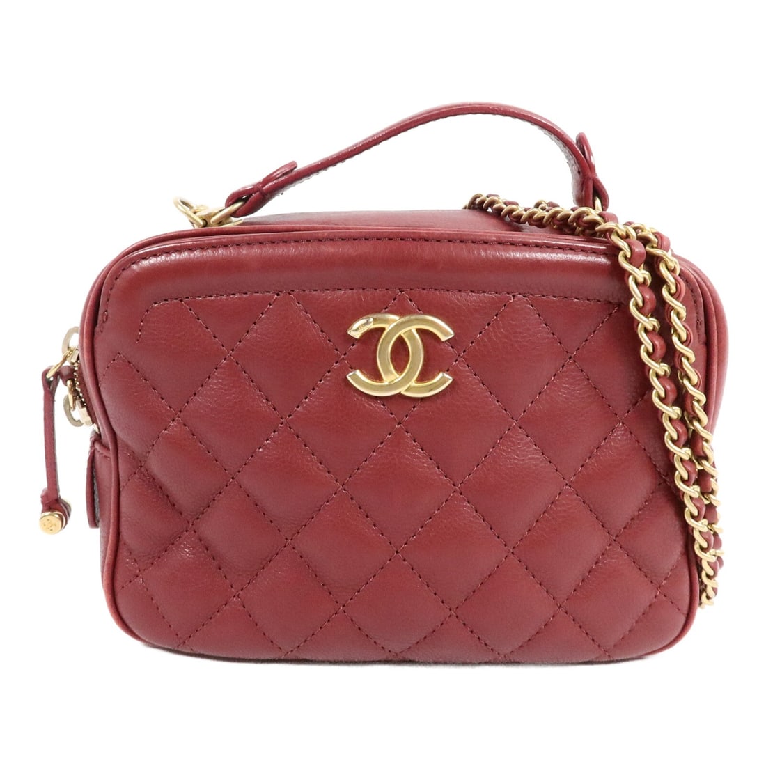 CHANEL A57905 Red Lambskin Vanity Case 2 Way Shoulder Bag (1 of 17)