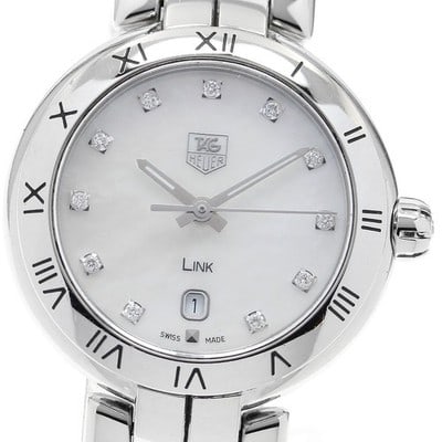 TAG Heuer Link WAT1417.BA0954 Women's Quartz Diamond Watch: TAG Heuer Link WAT1417.BA0954 Women's Quartz Diamond Watch TAG Heuer Link women's quartz watch with a white mother-of-pearl dial, stainless steel case and bracelet, and date function. Condition shows 