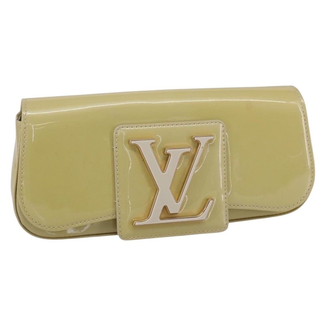 Louis Vuitton M93489 Vernis clutch bag in Broncorail patent leather: Louis Vuitton M93489 Vernis clutch bag in Broncorail patent leather Louis Vuitton Monogram Vernis Pochette Sobie clutch bag in Broncorail patent leather. This women's bag includes a dust bag and shows