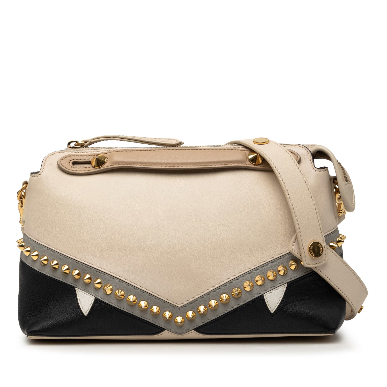 Fendi By The Way Medium Leather Satchel Monster Eyes Studded (1 of 7)