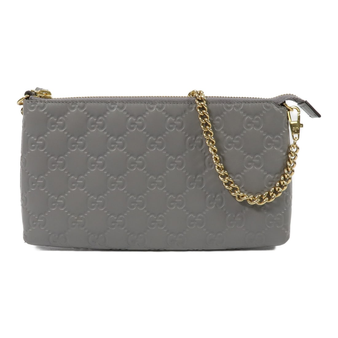Gucci 428449 GG Wallet on Chain Gray Calfskin Handbag (1 of 14)