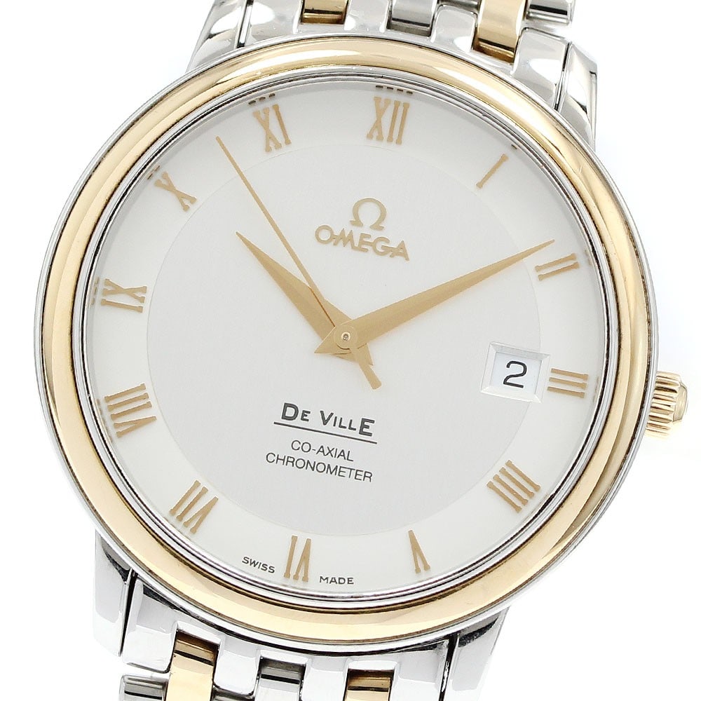 OMEGA De Ville Prestige 4374.31 mens automatic wristwatch: OMEGA De Ville Prestige 4374.31 mens automatic wristwatch OMEGA De Ville Prestige Co-Axial automatic men's wristwatch with a silver dial and date display. This watch-only offering features a stainless