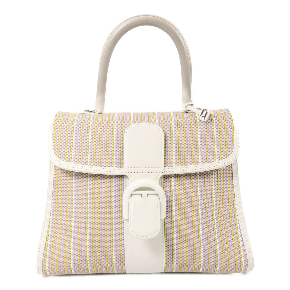 Delvaux Brillant MM Womens Handbag Toile de Cuir Multicolor SHW: Delvaux Brillant MM Womens Handbag Toile de Cuir Multicolor SHW Delvaux Brillant MM handbag in multicolor Toile de Cuir with silver-tone hardware. This women's handbag features an interior with one op