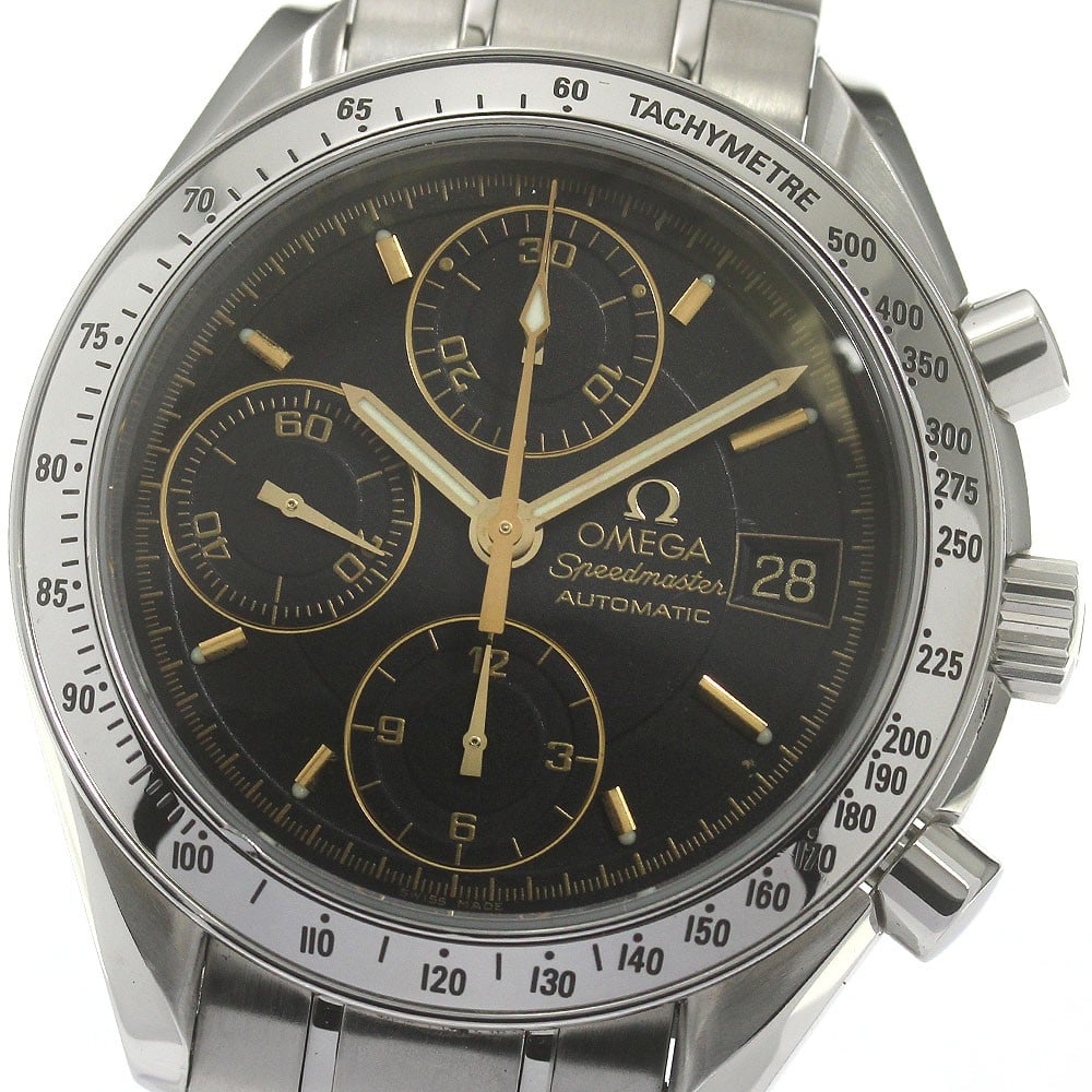 Omega Speedmaster Date 3513.54 automatic chronograph mens wristwatch: Omega Speedmaster Date 3513.54 automatic chronograph mens wristwatch Omega Speedmaster Date chronograph wristwatch with an automatic movement and black dial. This men's watch features a stainless stee
