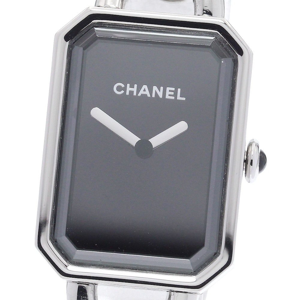 CHANEL Premiere H3250 womens quartz wristwatch black dial: CHANEL Premiere H3250 womens quartz wristwatch black dial CHANEL Premiere women's wristwatch with a quartz movement and black dial. This Swiss-made watch features a stainless steel case and stainless 