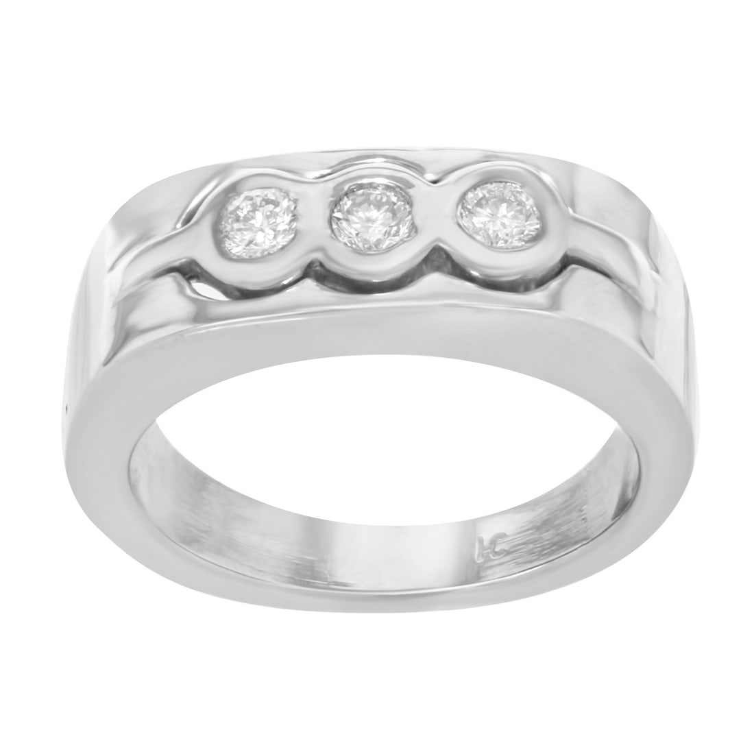 Rachel Koen 14k White Gold Diamond Band Ring 0.40ct Size 8: Rachel Koen 14k White Gold Diamond Band Ring 0.40ct Size 8 This stunning Rachel Koen diamond band ring is crafted from high-polished 14k white gold and features three dazzling round brilliant cut diam