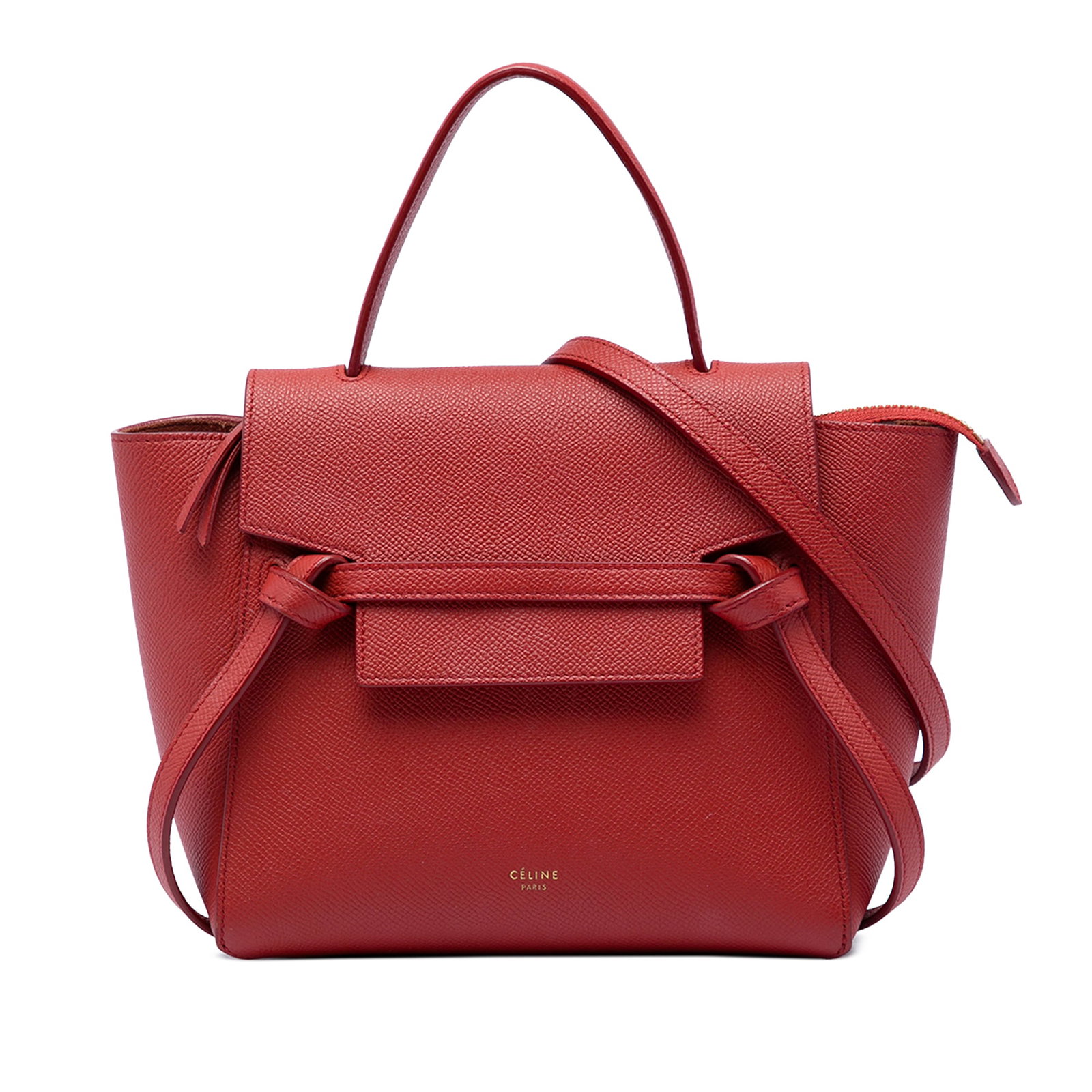 Celine Nano Belt Bag in Red Grained Calfskin Leather (1 of 6)