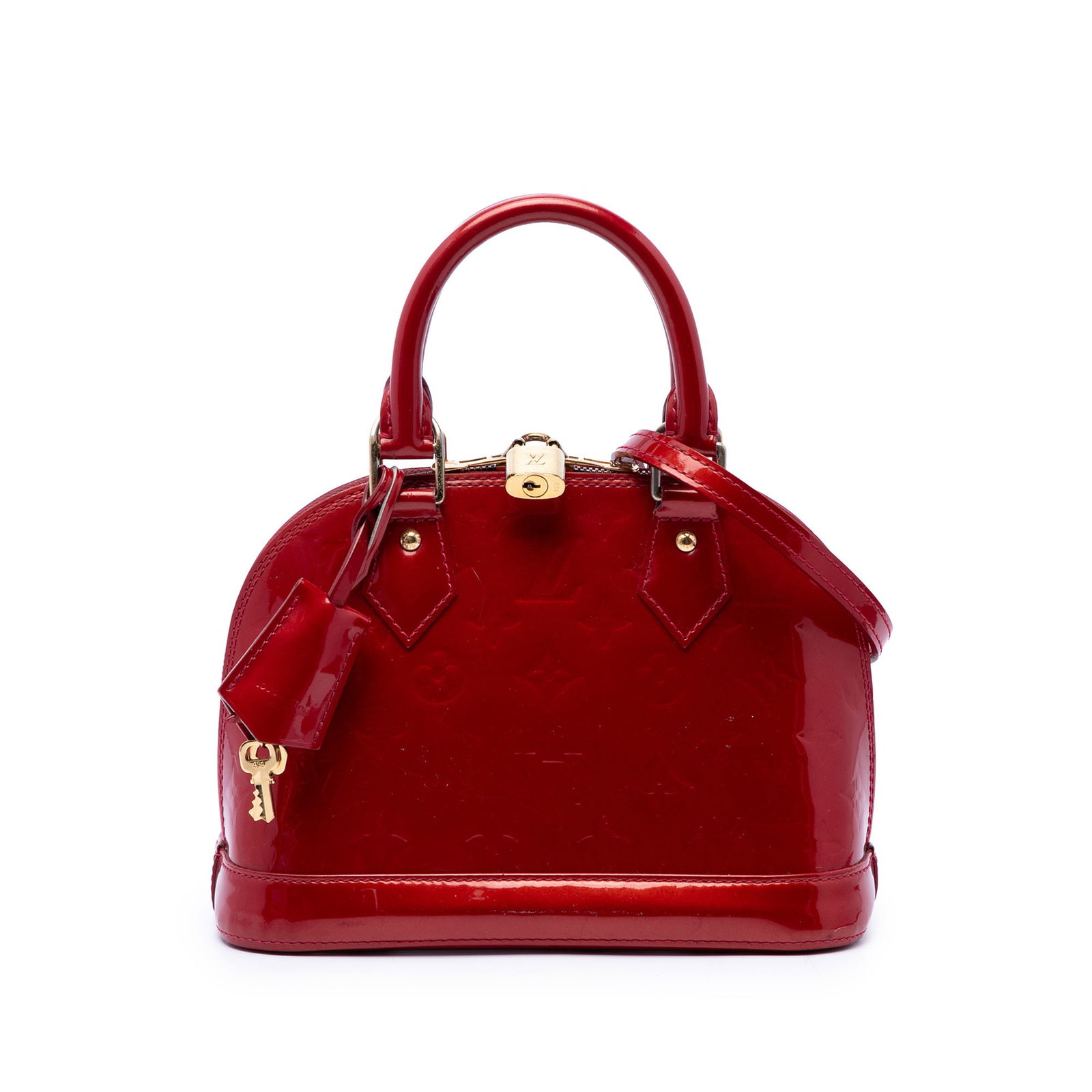 Louis Vuitton Alma BB Monogram Vernis Leather Handbag Red (1 of 6)