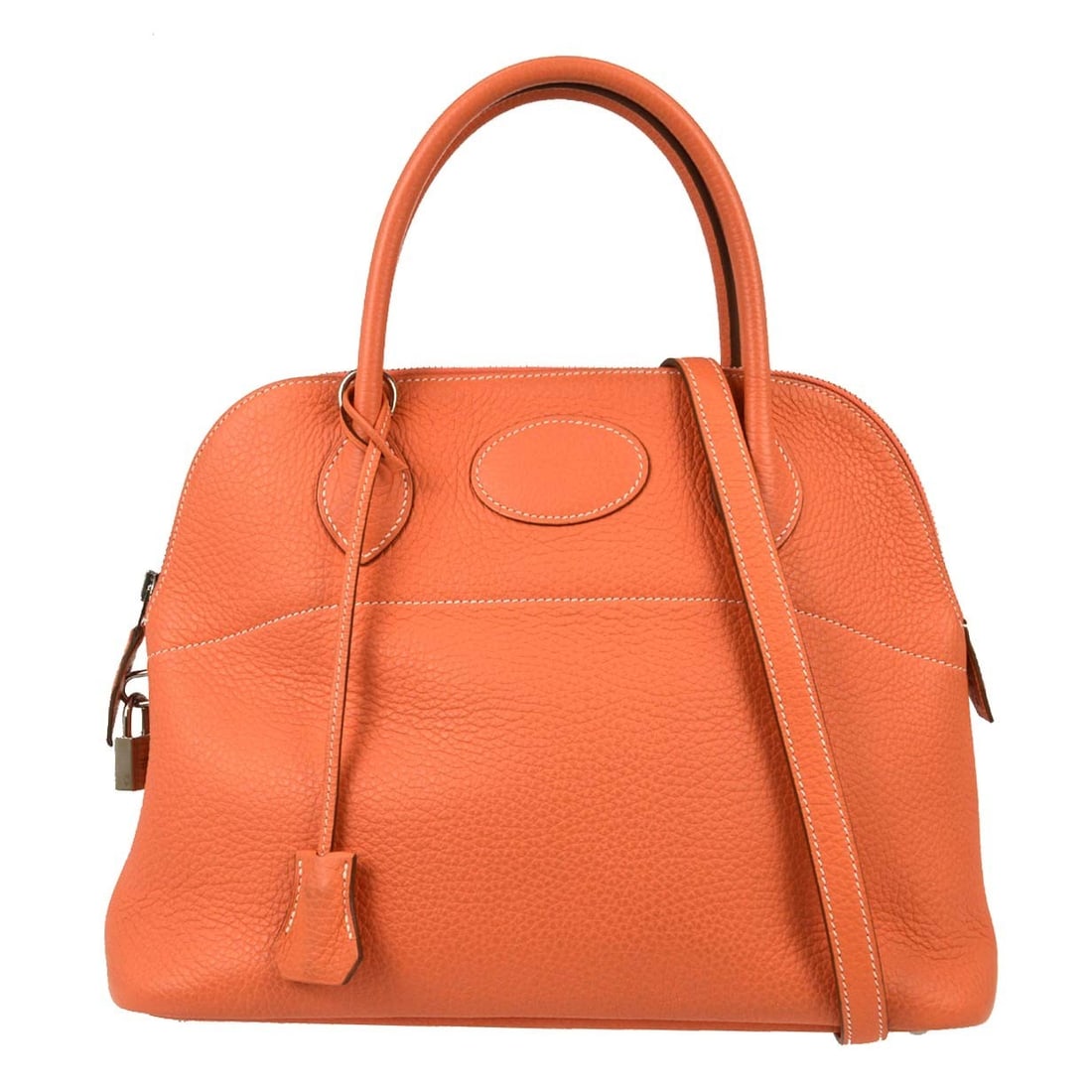 Hermes Bolide orange leather handbag 32cm (1 of 11)