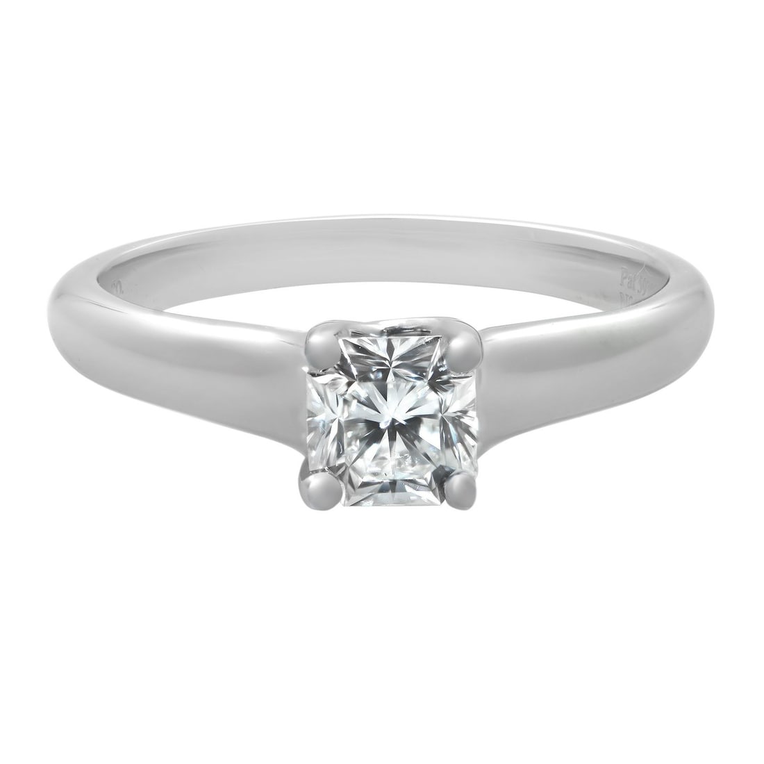 Tiffany & Co Lucida Platinum Engagement Ring 0.41ct Asscher Cut VVS2: Tiffany & Co Lucida Platinum Engagement Ring 0.41ct Asscher Cut VVS2 This exquisite Tiffany & Co. Lucida Solitaire Diamond Engagement Ring features a stunning 0.41 carat Asscher cut diamond, set in a 