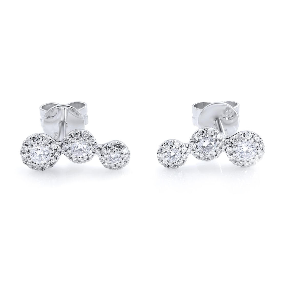 Rachel Koen 14K White Gold Diamond Climber Earrings 0.36ct: Rachel Koen 14K White Gold Diamond Climber Earrings 0.36ct Enhance your elegance with these exquisite Rachel Koen Diamond Stud Earrings, crafted from fine 14K white gold. These beautiful ear climbers 