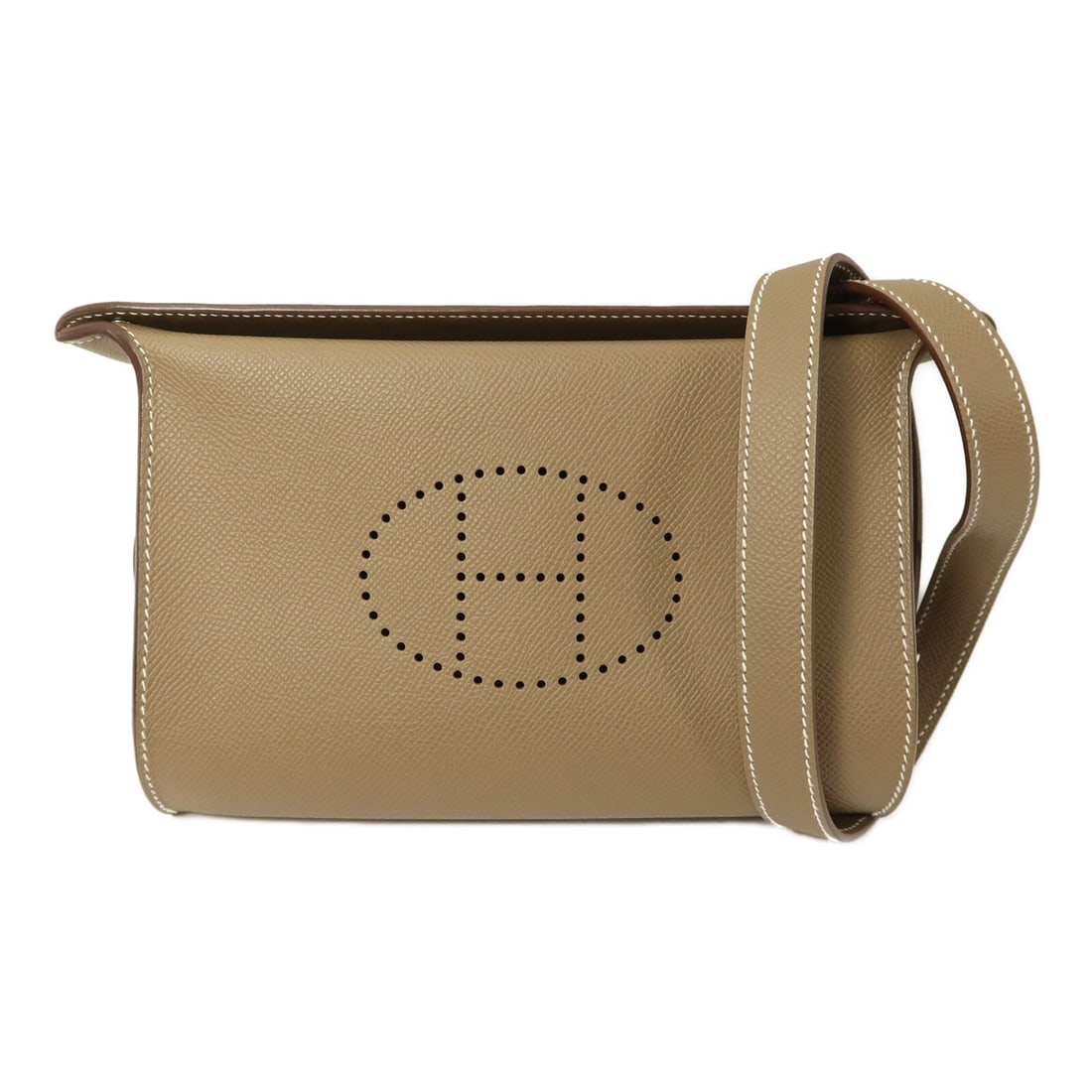 Hermes Videpoches Epsom calfskin shoulder bag Etoupe PHW (1 of 14)