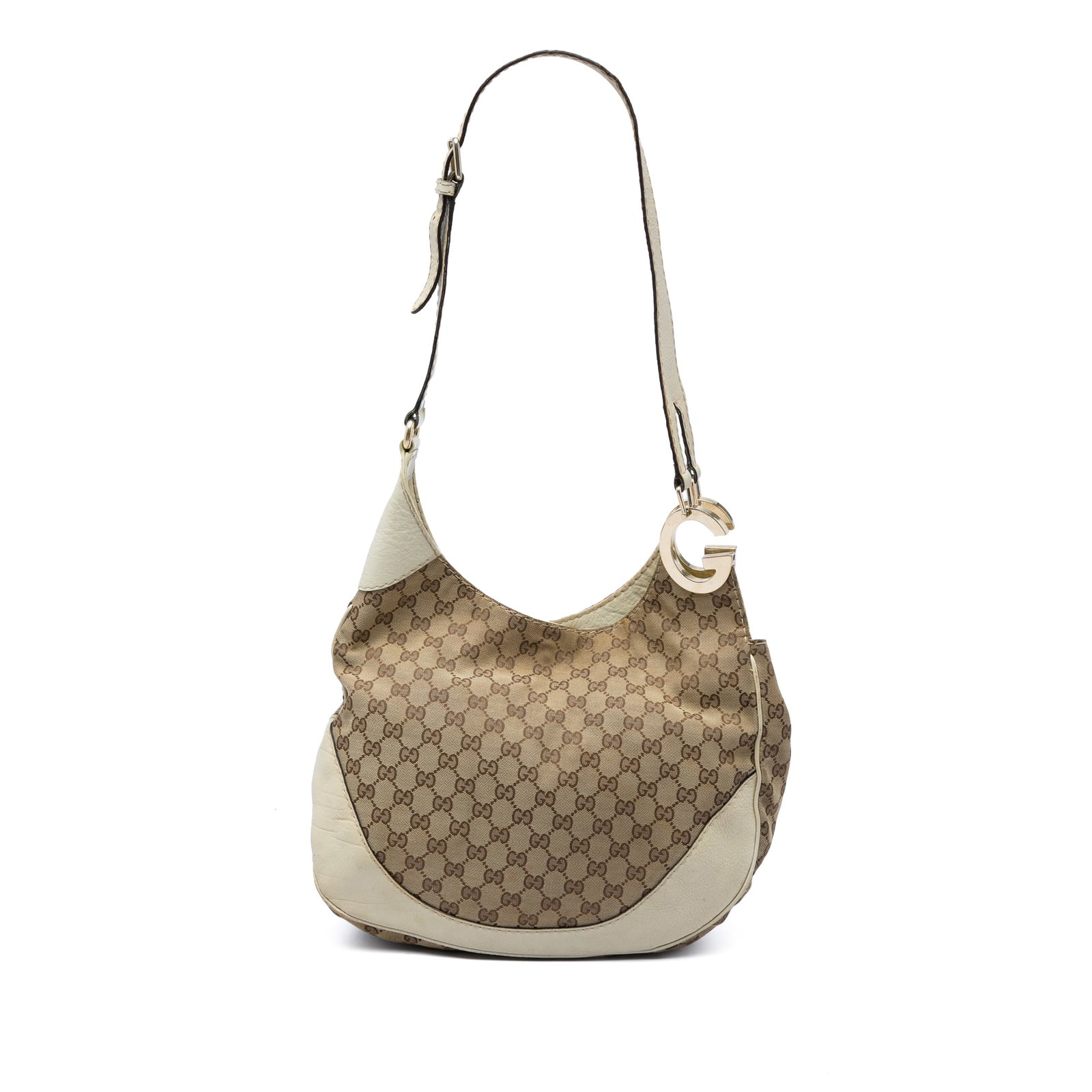 Gucci Charlotte Crossbody Bag GG Canvas Beige Leather Trim: Gucci Charlotte Crossbody Bag GG Canvas Beige Leather Trim Gucci GG Canvas Charlotte Crossbody in beige with leather trim. This shoulder bag features a canvas body, a flat leather strap, an open top w