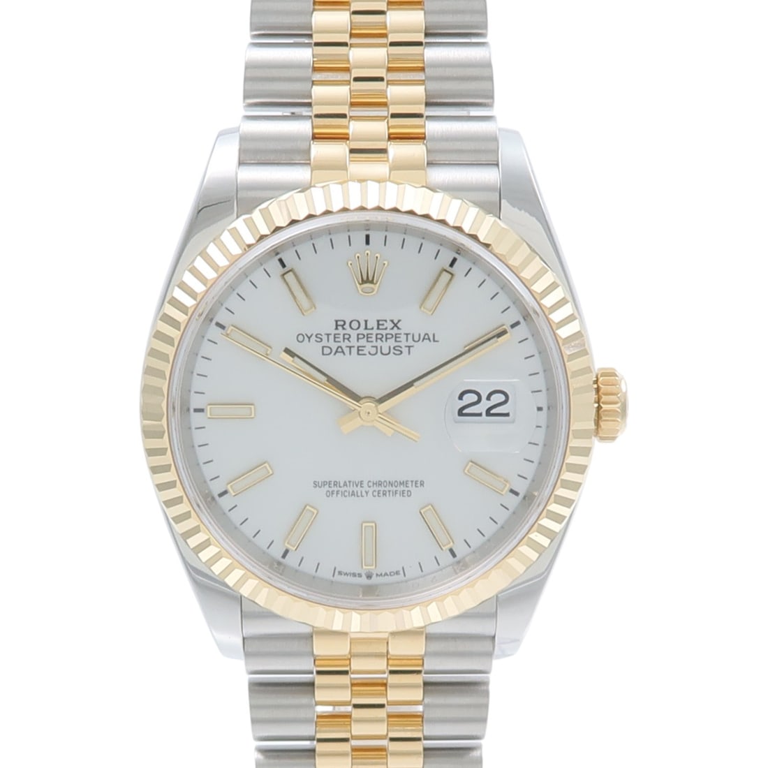 ROLEX 126233 Datejust mens automatic wristwatch white dial steel and 18K gold: ROLEX 126233 Datejust mens automatic wristwatch white dial steel and 18K gold Rolex Datejust model 126233 automatic wristwatch for men with a white dial and a two-tone construction in 18K yellow gold 