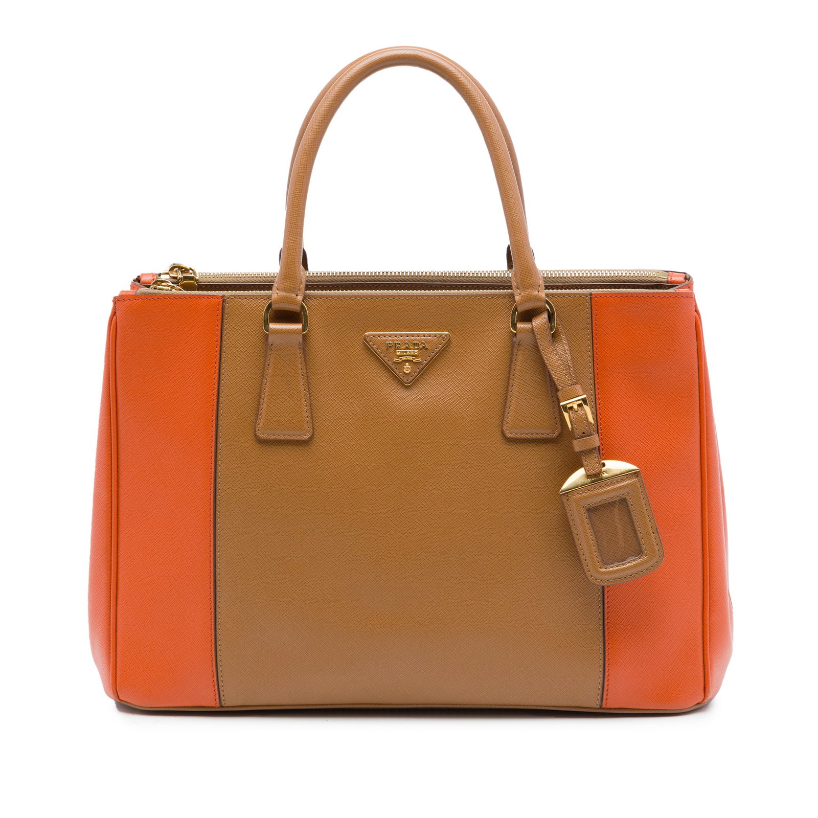 Prada Galleria Medium Bicolor Saffiano Lux Leather Satchel (1 of 6)