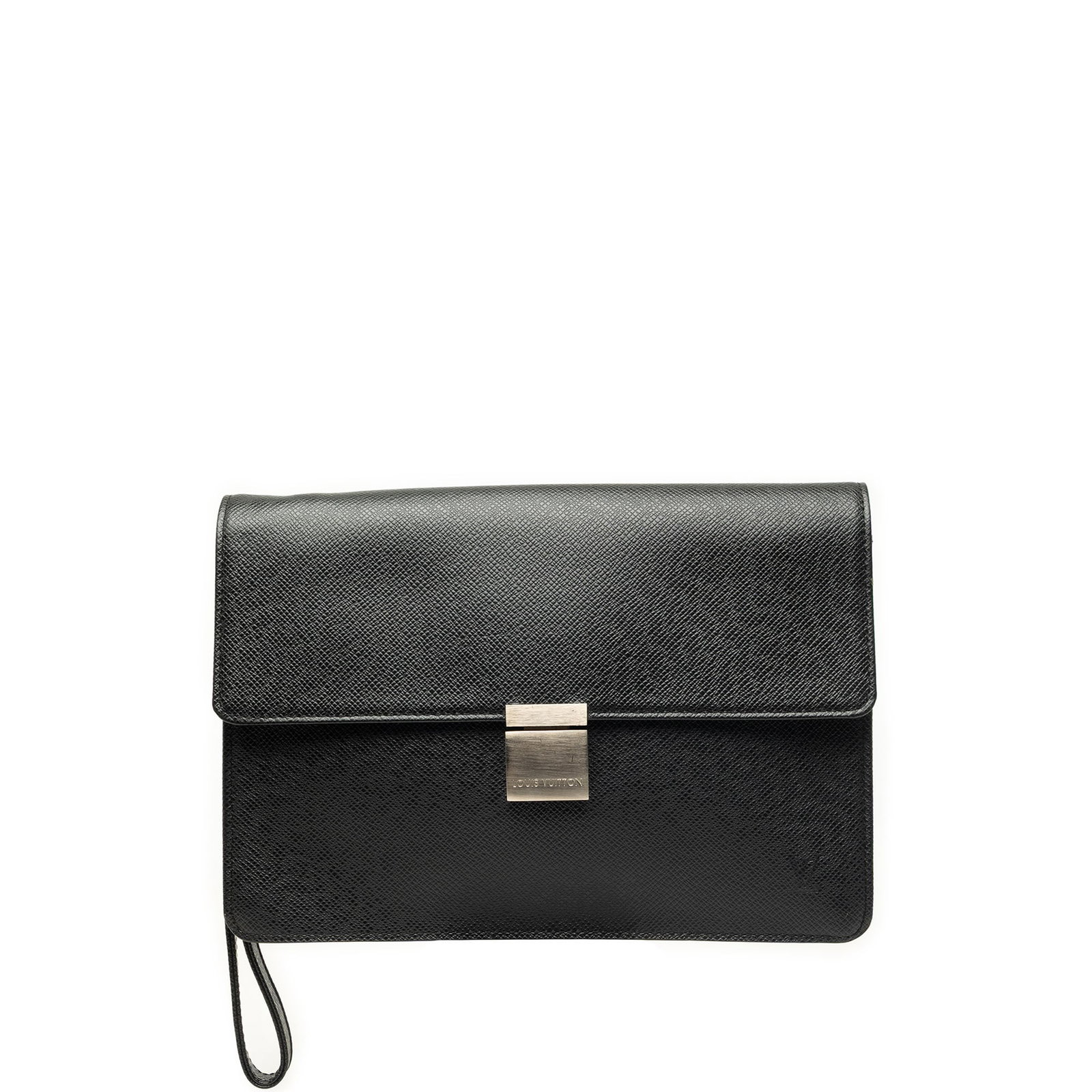 Black Taiga Leather Clutch Louis Vuitton Selenga (1 of 6)
