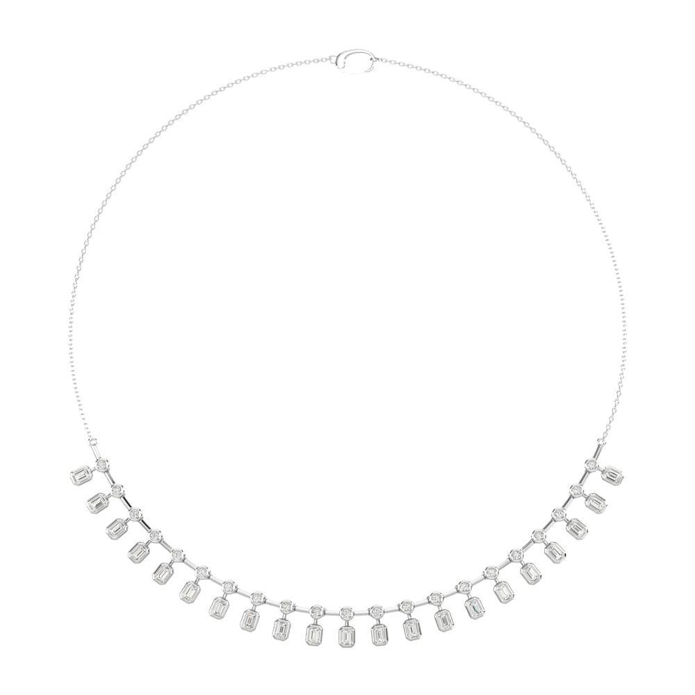 14K White Gold Diamond 3 1/4 Ct.Tw. Fashion Necklace: 14K White Gold Diamond 3 1/4 Ct.Tw. Fashion Necklace 14k White Gold Stone Color: G-h Stone Clarity: Si1 Unless otherwise specified, pendants that include a chain are paired with our standard 18-inch l