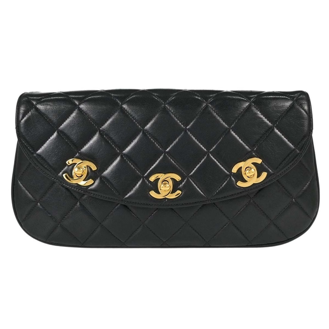 CHANEL Triple CC Turnlock Black Lambskin Clutch (1 of 16)