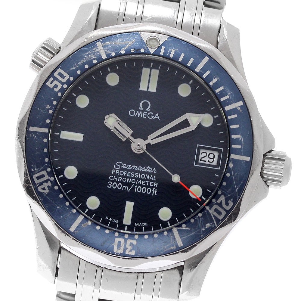 OMEGA Seamaster Diver 300M 2551.80 stainless steel date watch: OMEGA Seamaster Diver 300M 2551.80 stainless steel date watch OMEGA Seamaster Diver 300M Date wristwatch, reference 2551.80, with automatic movement and a navy dial. This unisex model features a stain