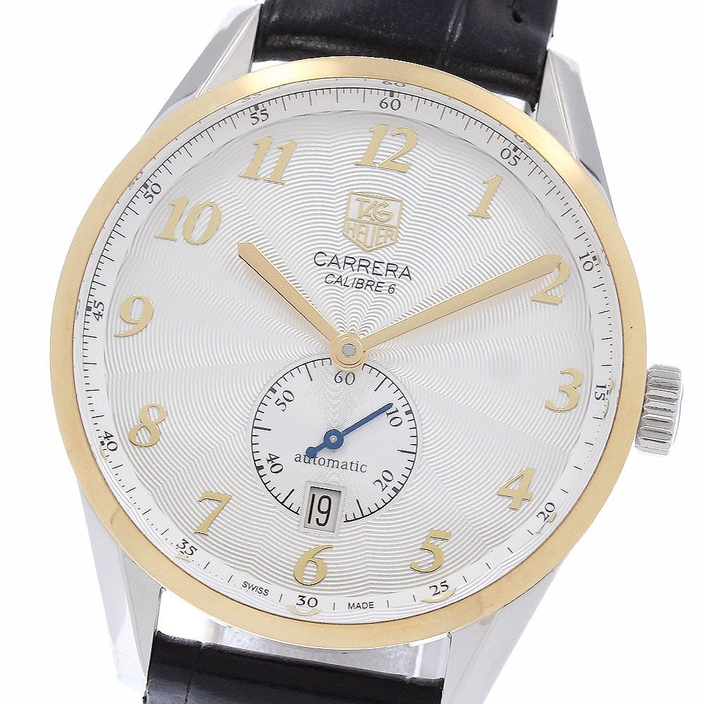 TAG Heuer Carrera Heritage Caliber 6 Automatic Date Watch WAS2150: TAG Heuer Carrera Heritage Caliber 6 Automatic Date Watch WAS2150 TAG Heuer Carrera Heritage Caliber 6 automatic men's wristwatch with date and small seconds display. The watch features a silver dial 