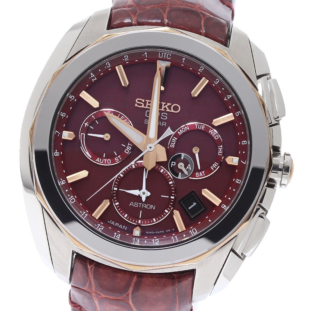 SEIKO Astron SBXC033 5X53-0AL0 GPS Solar Radio Controlled Wristwatch: SEIKO Astron SBXC033 5X53-0AL0 GPS Solar Radio Controlled Wristwatch Seiko Astron men's wristwatch with GPS solar radio-controlled movement and multifunction day-date display. This reference SBXC033/5