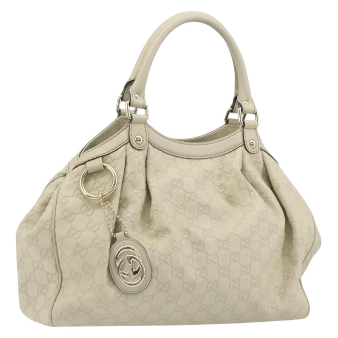 Gucci 211944 Guccissima GG Canvas Leather Tote in Ivory Gold: Gucci 211944 Guccissima GG Canvas Leather Tote in Ivory Gold Gucci Guccissima tote bag in ivory leather and GG canvas with gold-tone accents. Made in Italy, this women's tote includes a dust bag and c