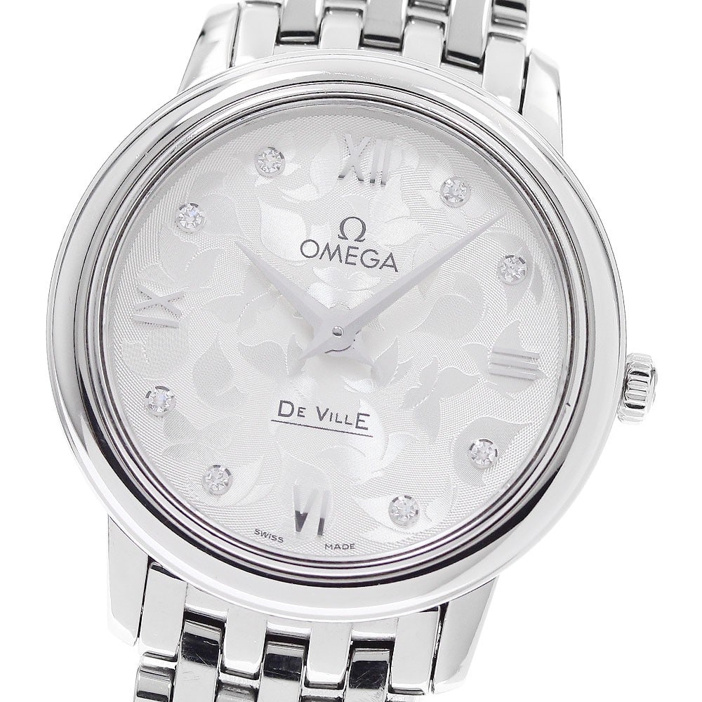 OMEGA De Ville Prestige Butterfly 424.10.27.60.52.001 quartz womens wristwatch: OMEGA De Ville Prestige Butterfly 424.10.27.60.52.001 quartz womens wristwatch Omega De Ville Prestige Butterfly ladies wristwatch with a quartz movement and stainless steel case and bracelet. The wat