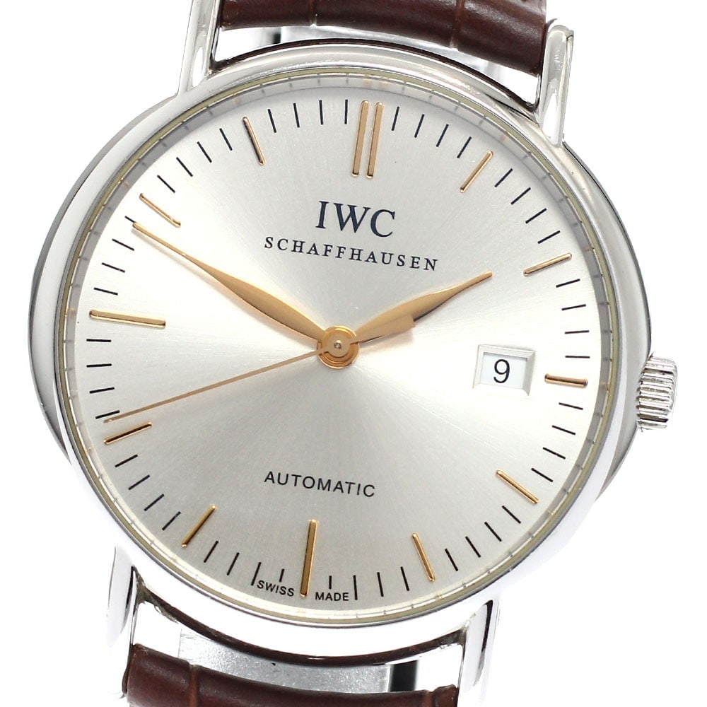 IWC Portofino IW356307 automatic date mens wristwatch: IWC Portofino IW356307 automatic date mens wristwatch IWC Schaffhausen Portofino Date automatic men's wristwatch with a silver dial and stainless steel case. This watch features a date display and com