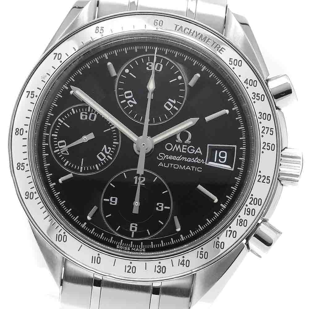 Omega Speedmaster 3513.50 automatic chronograph mens wristwatch: Omega Speedmaster 3513.50 automatic chronograph mens wristwatch Omega Speedmaster Date chronograph wristwatch with automatic movement and a black dial. This men's watch features a stainless steel case
