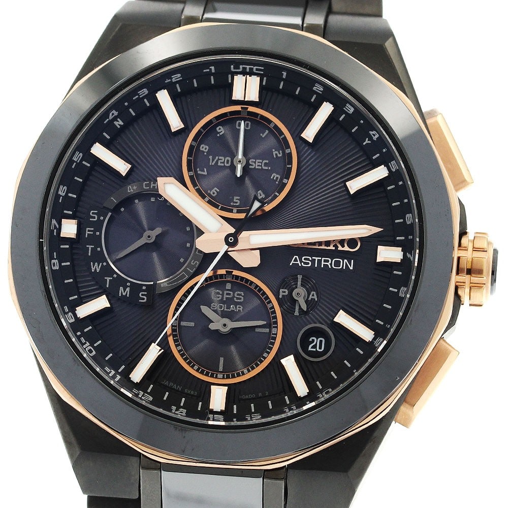 SEIKO Astron Nextar SBXC158 Men's Solar Radio Wristwatch: SEIKO Astron Nextar SBXC158 Men's Solar Radio Wristwatch Seiko Astron Nextar 100th Anniversary Model men's wristwatch with a black dial and solar radio-controlled movement. This watch features day-dat