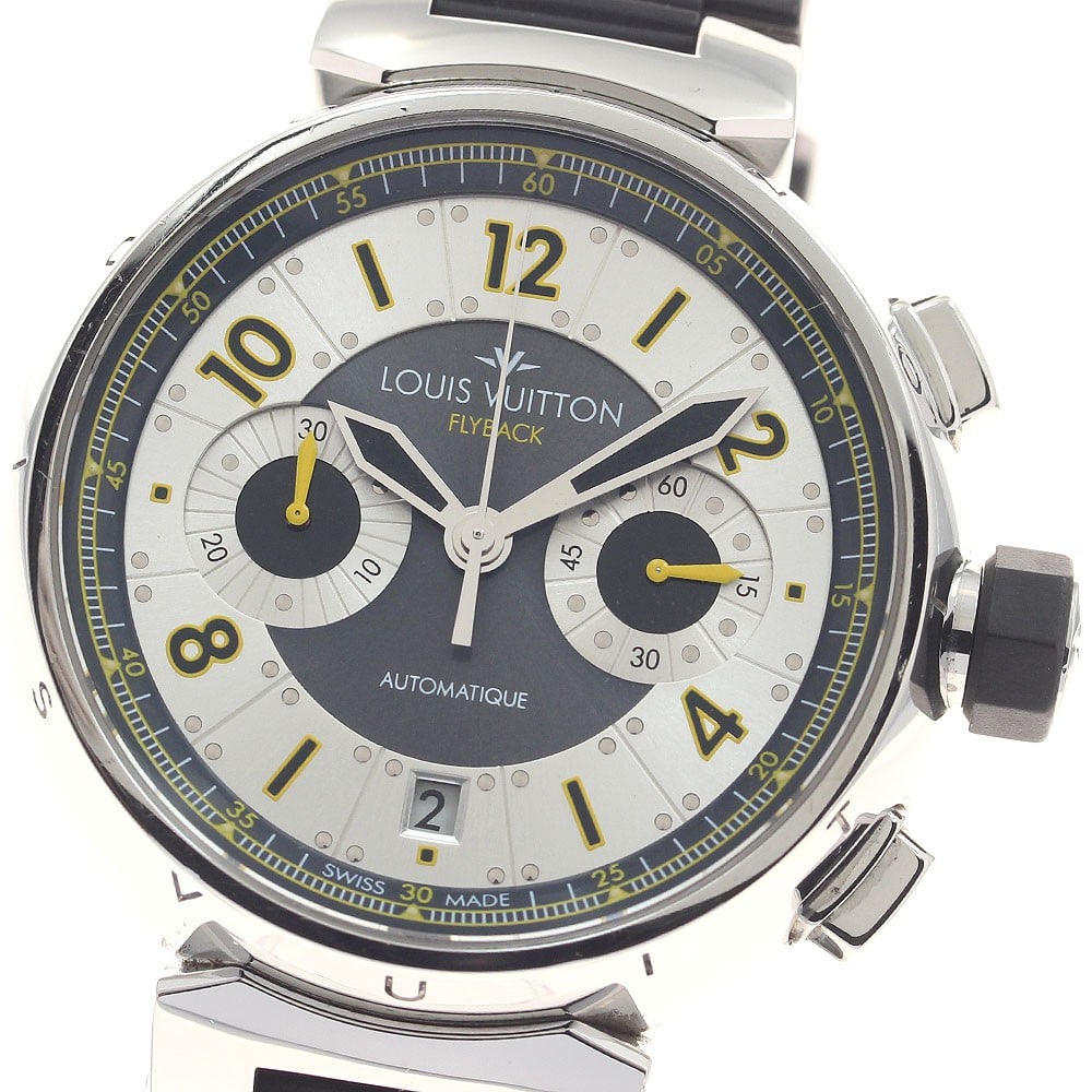 Louis Vuitton Tambour Flyback Chrono Vole Q1028 mens wristwatch: Louis Vuitton Tambour Flyback Chrono Vole Q1028 mens wristwatch Louis Vuitton Tambour Flyback Chrono Vole men's wristwatch with automatic movement and chronograph functionality. This limited edition r