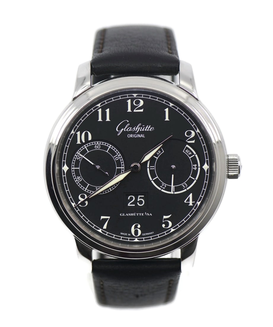 Glashutte Original Senator Observer 44MM stainless steel wristwatch ref 1-00-14-07-02-30 (1 of 6)