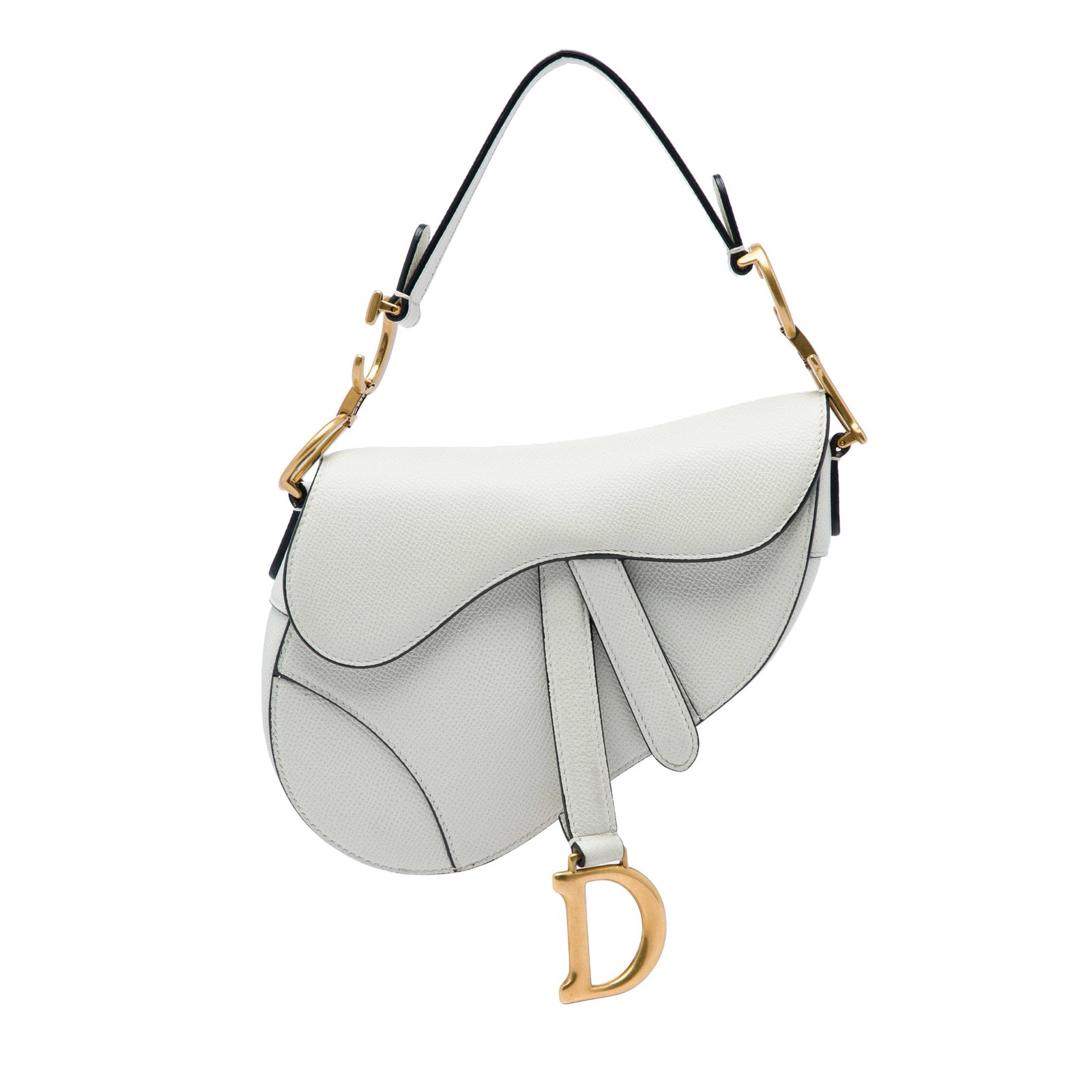Dior Saddle Bag Mini White Grained Calfskin Leather (1 of 5)